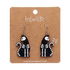 Bone Kitty earrings black 2024