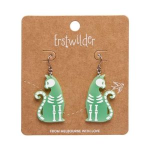 Bone Kitty earrings glow in the dark 2024