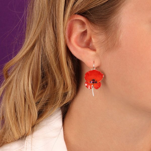 Taratata Pansy leverback earrings (red/orange) - Image 2