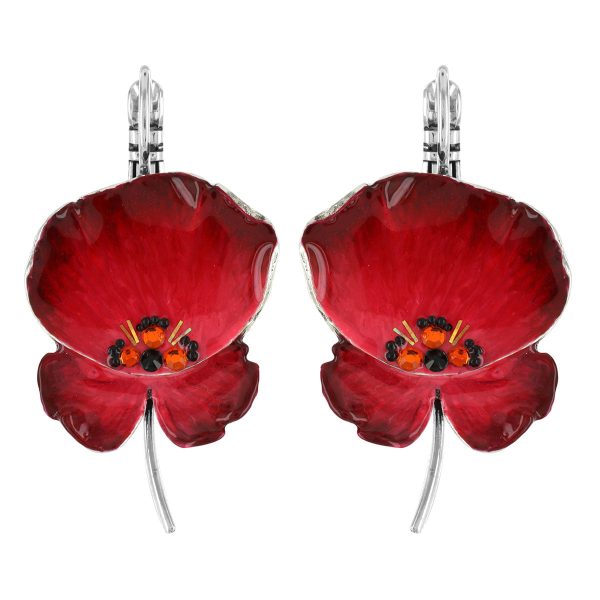 Taratata Pansy leverback earrings (ruby red)