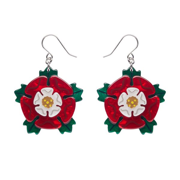 Tudor Rose drop earrings