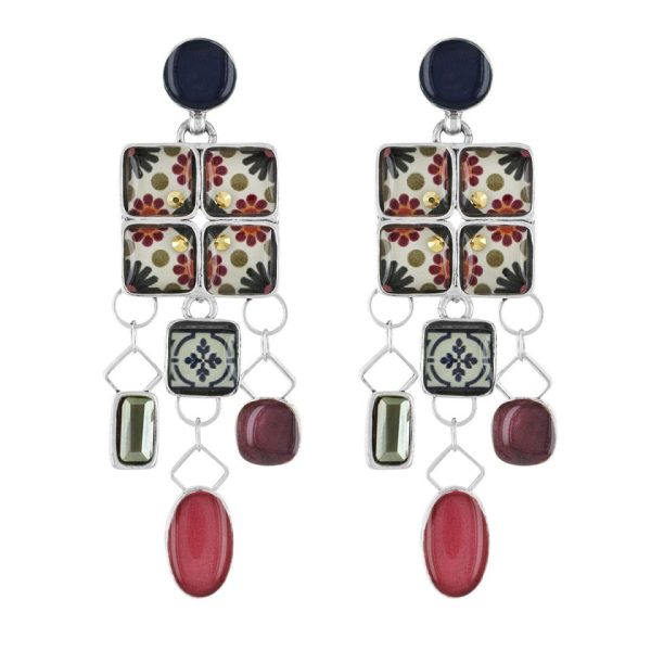 Taratata  Ceramik statement leverback earrings