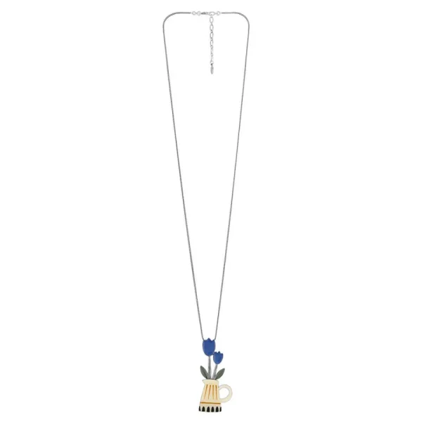 Taratata Blue Tulips in Jug long necklace - Image 3