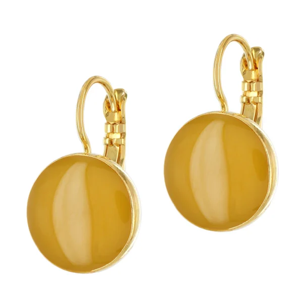 Taratata Electron Circle leverback earrings (gold plated YELLOW) - Image 3