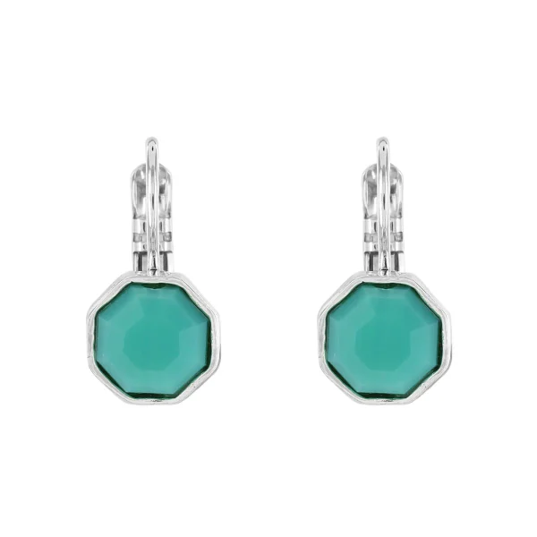 Taratata octagonal leverback earrings (turquoise blue)