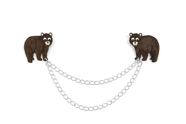 Farah Shah Bear collar clip brooch