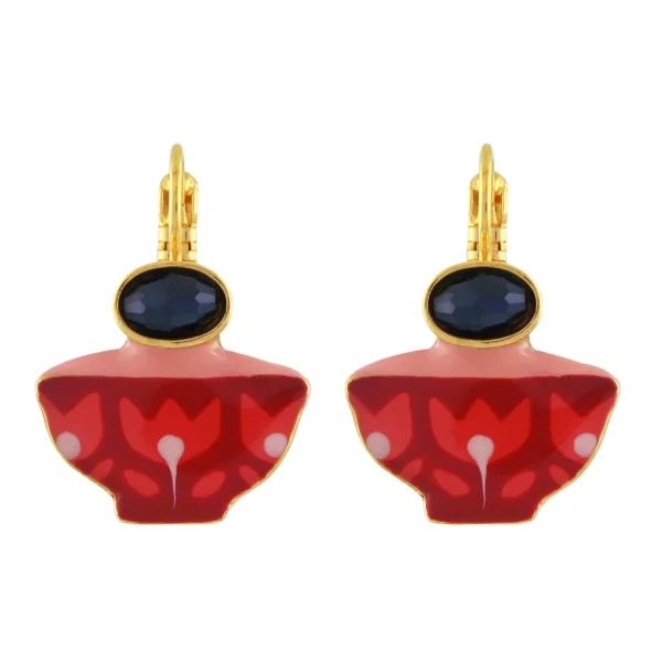 Taratata Broche Cannelle red/pink cups leverback earrings