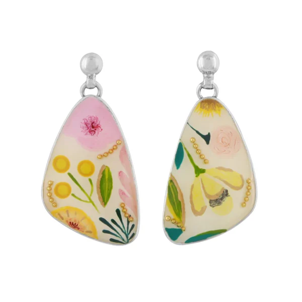 Taratata Brindelle floral large stud drop earrings