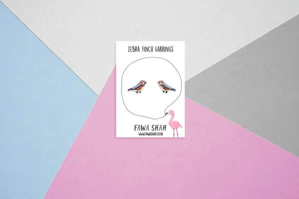 Farah Shah Zebra Finch studs - Image 3