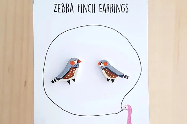 Farah Shah Zebra Finch studs - Image 2