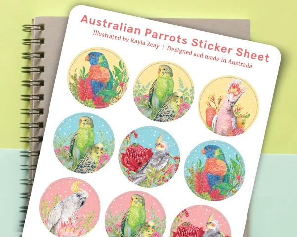 Kayla Reay Sticker Sheet Australian Parrots - Image 5