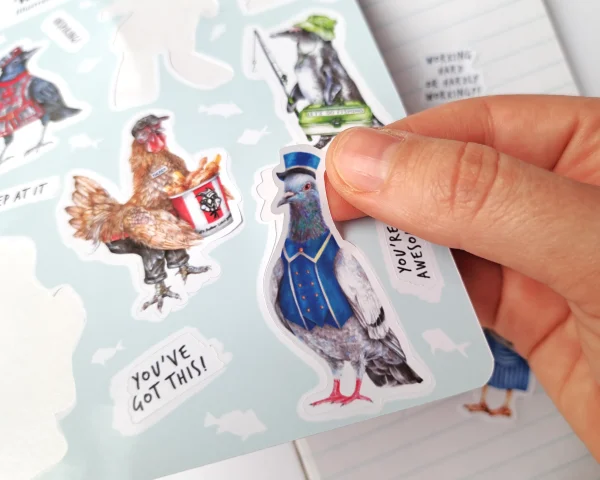 Kayla Reay Sticker Sheet Birds in Outfits - Image 2