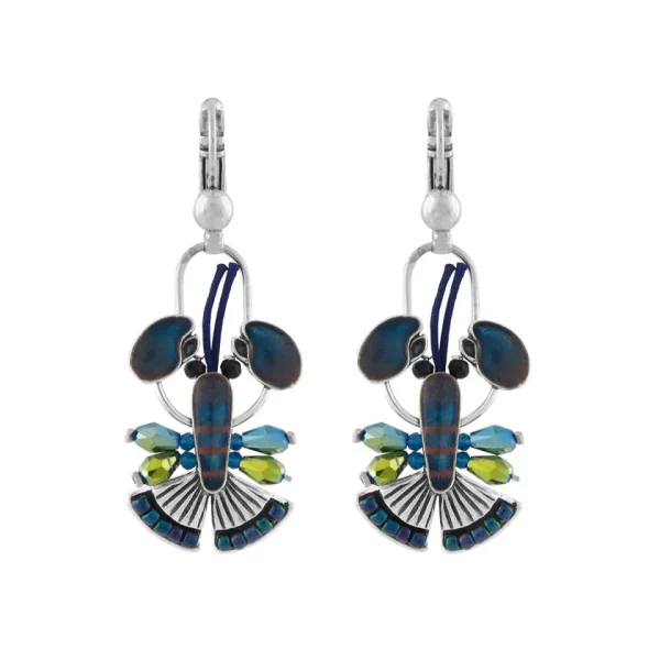 Taratata Mr Lobster leverback earrings  BLUE