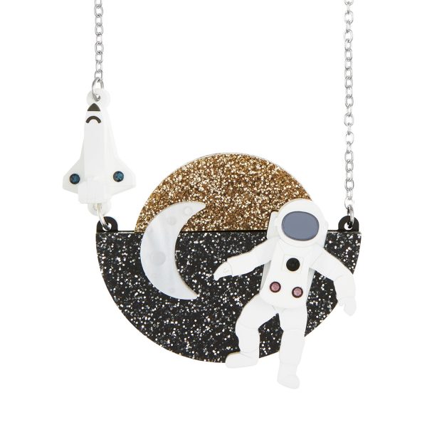 Little Moose Space Man and shuttle necklace