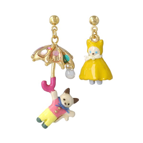 Ayatorie Rainy Cat Earrings