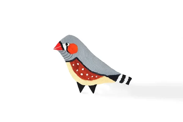 Farah Shah Zebra Finch Brooch