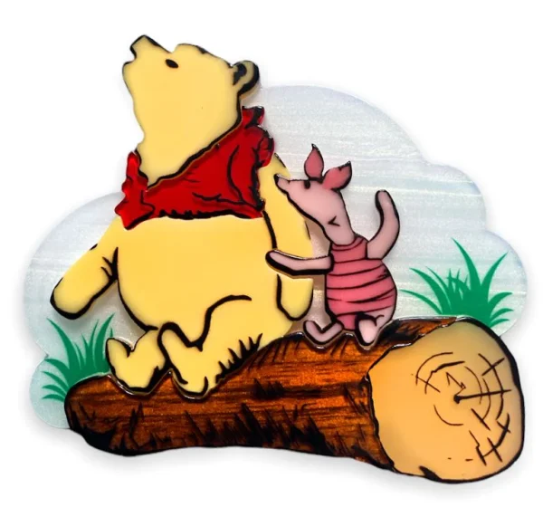 Lipstick and Chrome - Pooh and Piglet brooch (boxed)