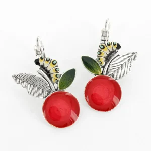 Taratata Cocoon 2025 (apple and caterpillar) leverback earrings SHORT