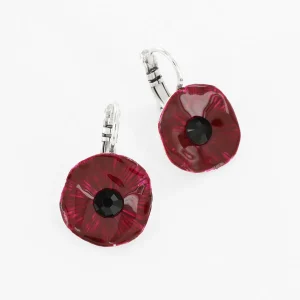 Taratata mambo- Poppy leverback earrings ruby red