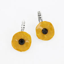 Taratata Mambo - Poppy leverback earrings Yellow