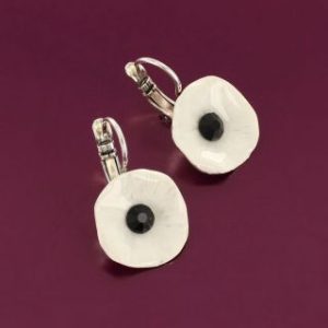 Taratata Mambo - Poppy leverback earrings WHITE