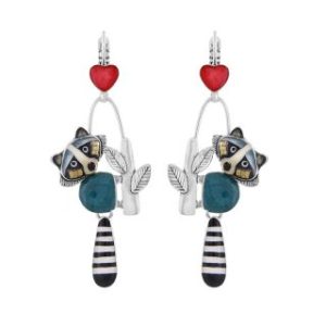 Taratata Racoon Lover long leverback earrings