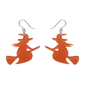 Flying Witch drop Earrings (2025) ORANGE