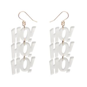 Ho Ho Ho WHITE simplified drop earrings 2025