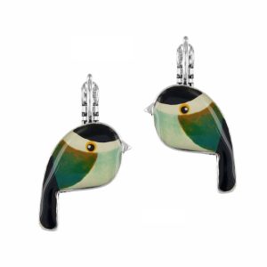 Taratata Dormeuses Fabuleuse  bird earrings (green)