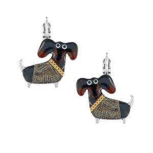 Taratata Dormeuses Pas Bouger - small sausage dog leverback earrings