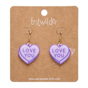 Candy Hearts Simplified drop earrings PURPLE 2026