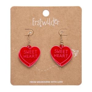 Candy Hearts Simplified drop earrings RED 2026