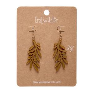 Olive Branch simplified Drop Earrings GOLD 2026