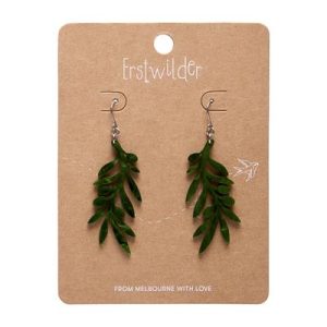 Olive Branch simplified Drop Earrings GREEN2026