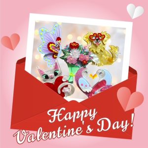 Sweet Valentine full size brooch SET (five brooches plus GWP Peacock)