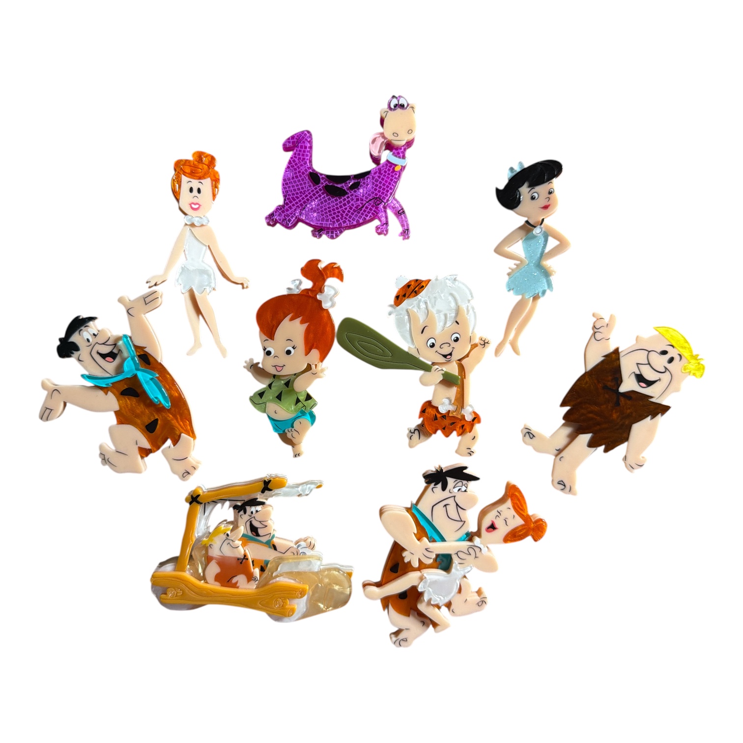 Hanna-Barbera Flintsones 9 piece Brooch Set (plus mystery gift)