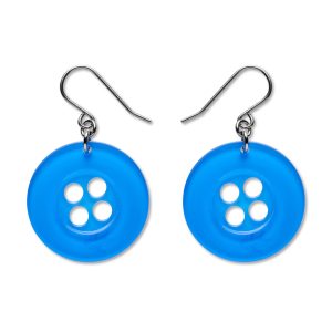 Button Simplified drop earrings BLUE