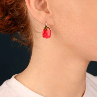 Taratata Delice (strawberry) leverback earrings - Image 2