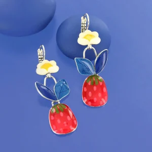 Taratata Delice (strawberry) Statement leverback earrings