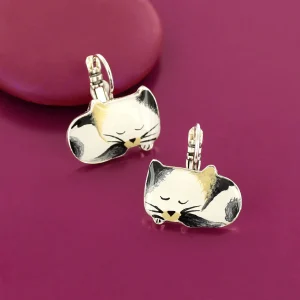 Taratata Chanapé (sleeping cat) leverback earrings (