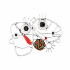 Taratata Filipendule (abstract faces) brooch