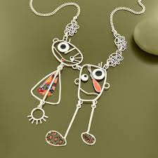 Taratata Filipendule (abstract faces) long necklace - Image 3