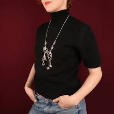 Taratata Filipendule (abstract faces) long necklace - Image 2