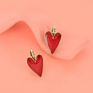 Taratata Sweet Home (red heart) small leverback earrings
