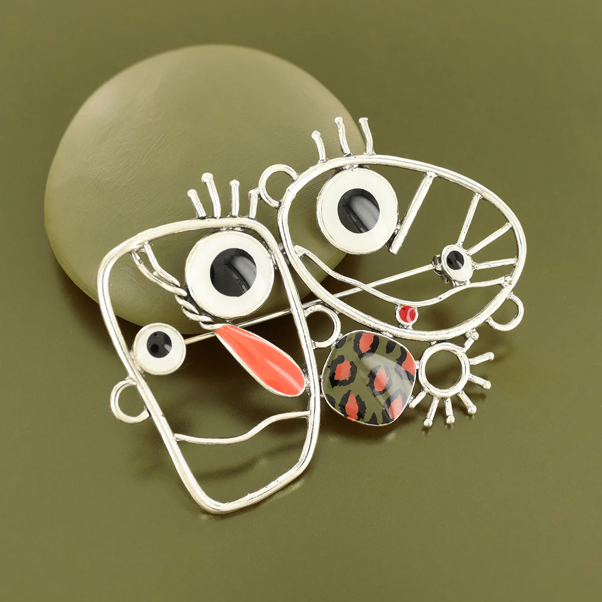 Taratata Filipendule (abstract faces) brooch - Image 2