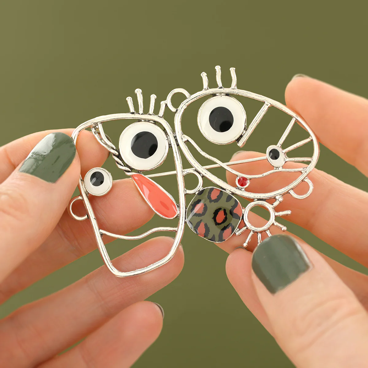 Taratata Filipendule (abstract faces) brooch - Image 3