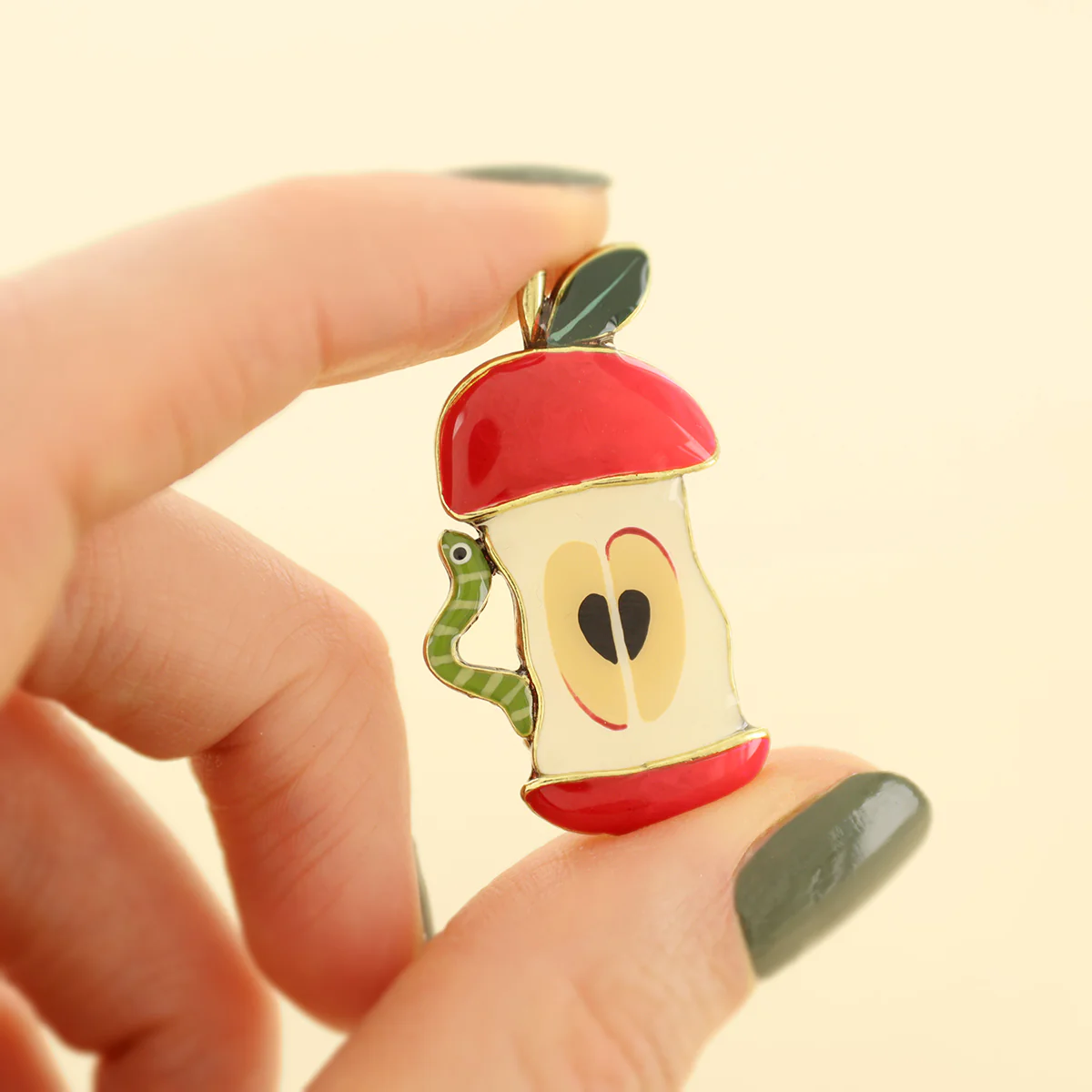 Taratata Pépin (apple core with bug) brooch - Image 2