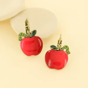 Taratata Pépin (apple with bug) leverback earrings