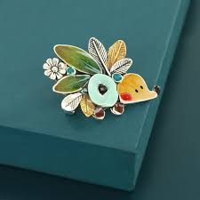 Taratata Mini Hedgehog brooch - green - Image 3