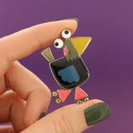 Taratata Roule Ma Poule (roll my hen - Black) brooch - Image 2